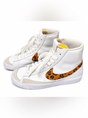 Nike Women’s Blazer Mid ’77 “Leopard” sneakers, style DA8736-101—size 7 1/2